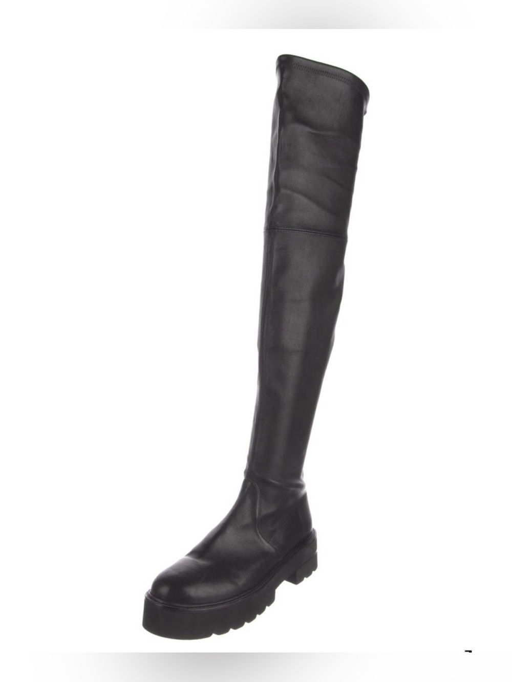 Stuart Weitzman Black Over-the-Knee Leather Boots - Picture 5 of 9